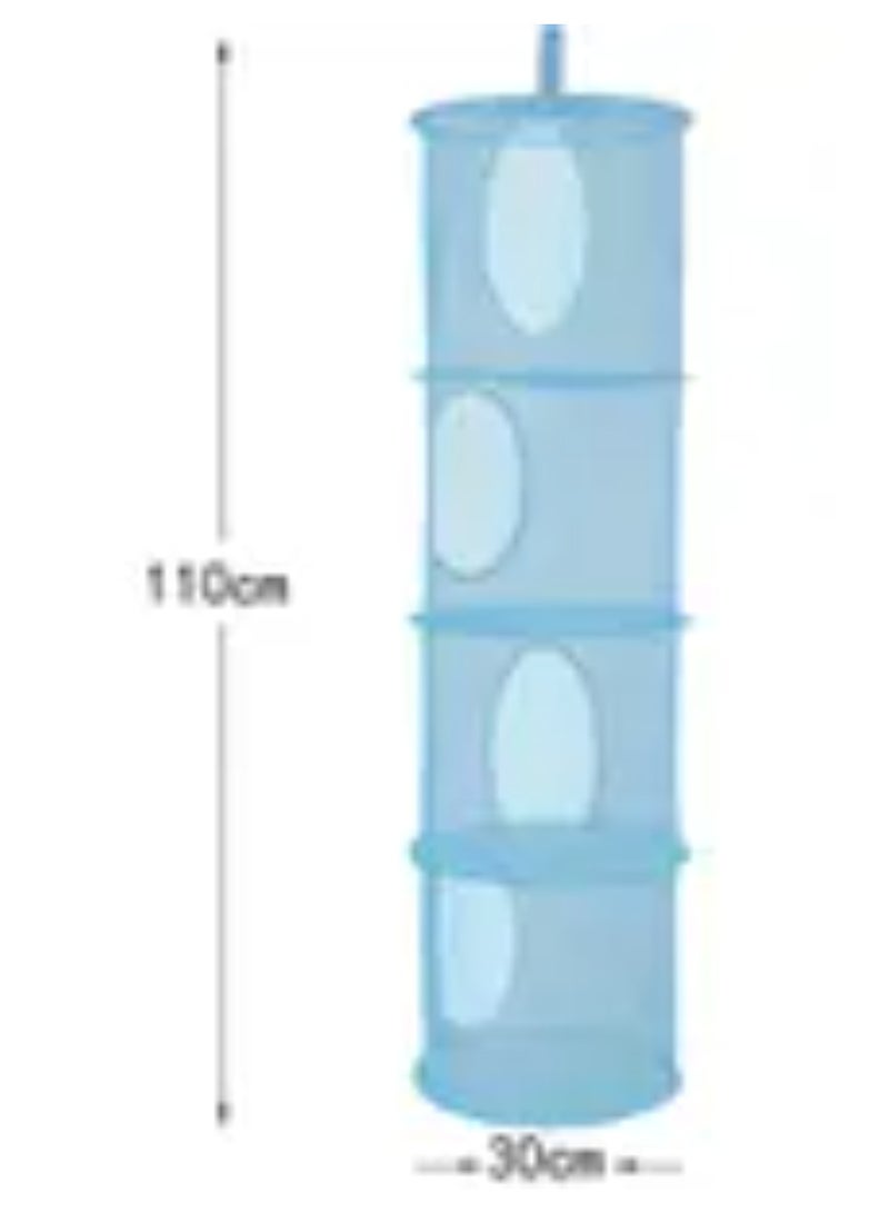 Foldable Hanging Storage Net 4 Layers Hanging Stuffed Animal Toys Storage Hammock Storage Bags Space Saving  - Image 2