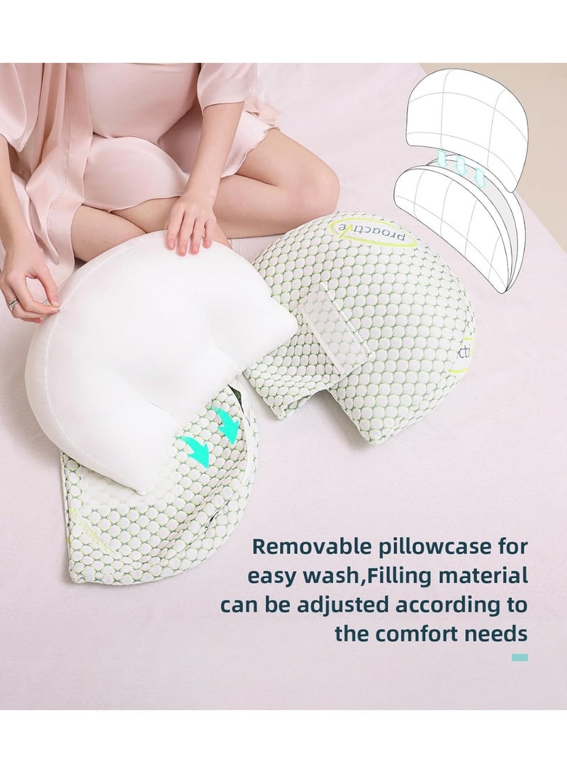 Pregnancy Pillow for Pregnant Women,Soft Pregnancy Body Pillow,Support for Back, HIPS, Legs,Maternity Pillow with Detachable and Adjustable Pillow Cover (Green, Plus) - Image 3