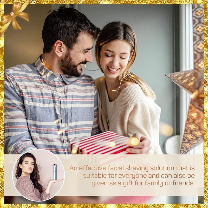 gurelax Hair Remover for Women, Hair Removal Device, Facial Hair Removal for Women, Best Touch Face Shaver As Christmas Gift, Electric Upper Lip/Mustache Hair Remover, Included 2 x Replacement Heads - Image 2