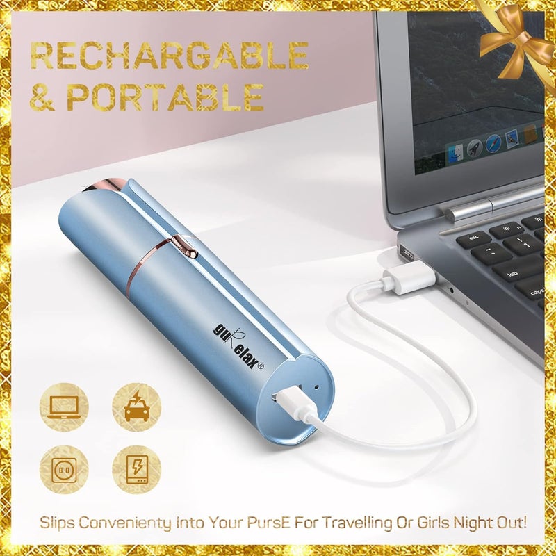 gurelax Hair Remover for Women, Hair Removal Device, Facial Hair Removal for Women, Best Touch Face Shaver As Christmas Gift, Electric Upper Lip/Mustache Hair Remover, Included 2 x Replacement Heads - Image 5