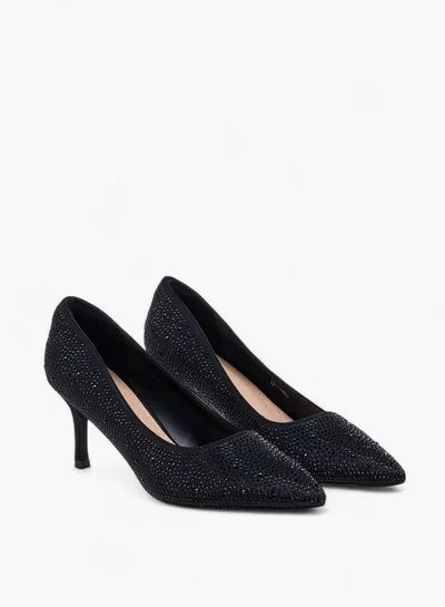 Flora Bella By Shoexpress Embellished Slip-On Pumps with Stiletto Heels