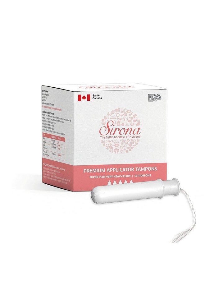Sirona - Super Plus Heavy Flow Tampons With Applicator 16 Pieces | Made In Europe | Ultra Soft & Comfortable | Highly Absorbent | Bpa Free | Fda Approved - Image 1