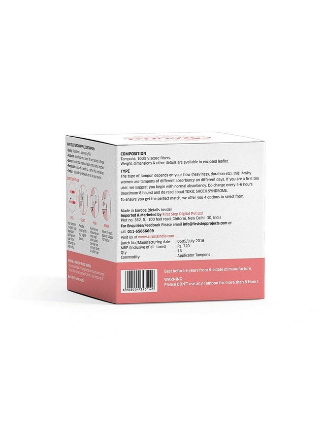 Sirona - Super Plus Heavy Flow Tampons With Applicator 16 Pieces | Made In Europe | Ultra Soft & Comfortable | Highly Absorbent | Bpa Free | Fda Approved - Image 1