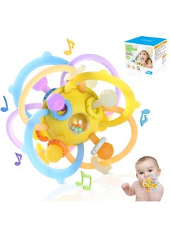 Orzbow Orzbow Sensory Teething Toys for Babies, Baby Montessori Toys 3-6-12-18 Months, Infant Teethers Relief Chew Toys, Silicone Baby Rattle Toys - Early Development Toy for Toddlers, BPA Free, Yellow  - Image 1