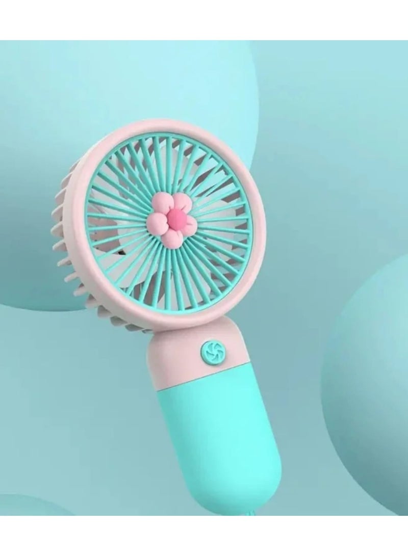 مروحة يدوية محمولة بتصميم زهرة – ألوان متعددة - Image 4