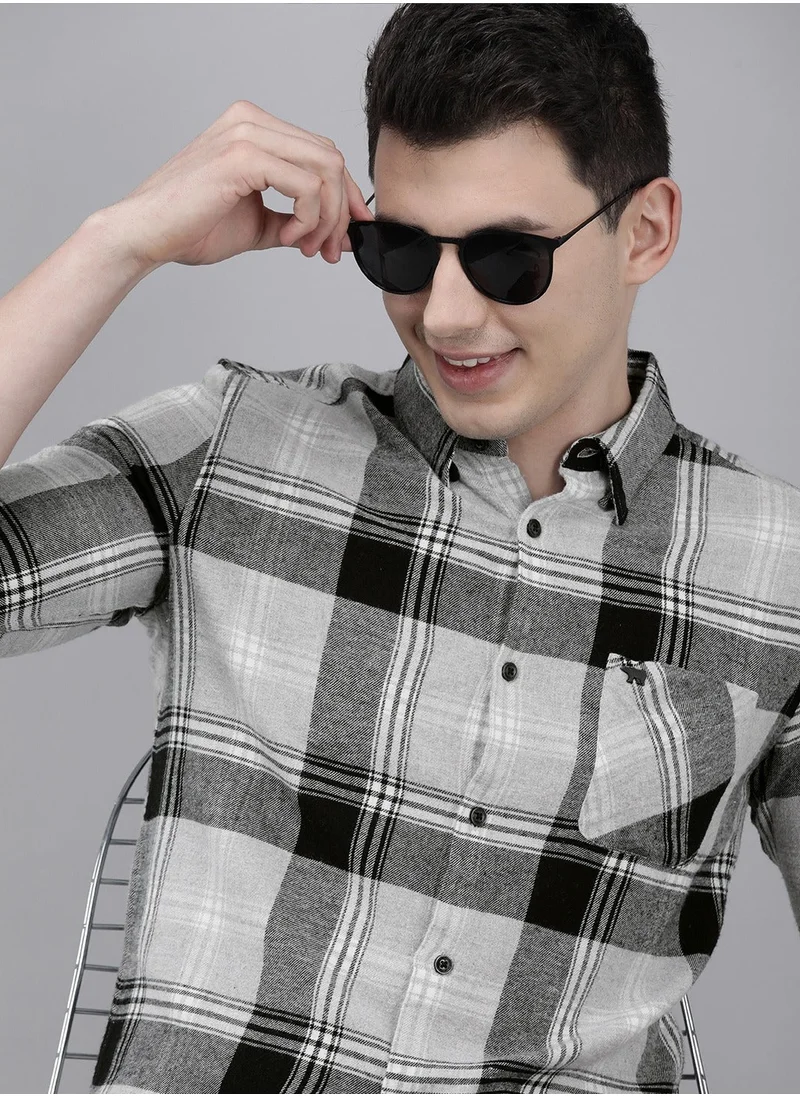 THE BEAR HOUSE Men's Cotton Shirt | Casual & Formal Long Sleeve Slim Fit | Classic Button-Down, Office & Everyday Wear, Comfortable & Breathable Fabric