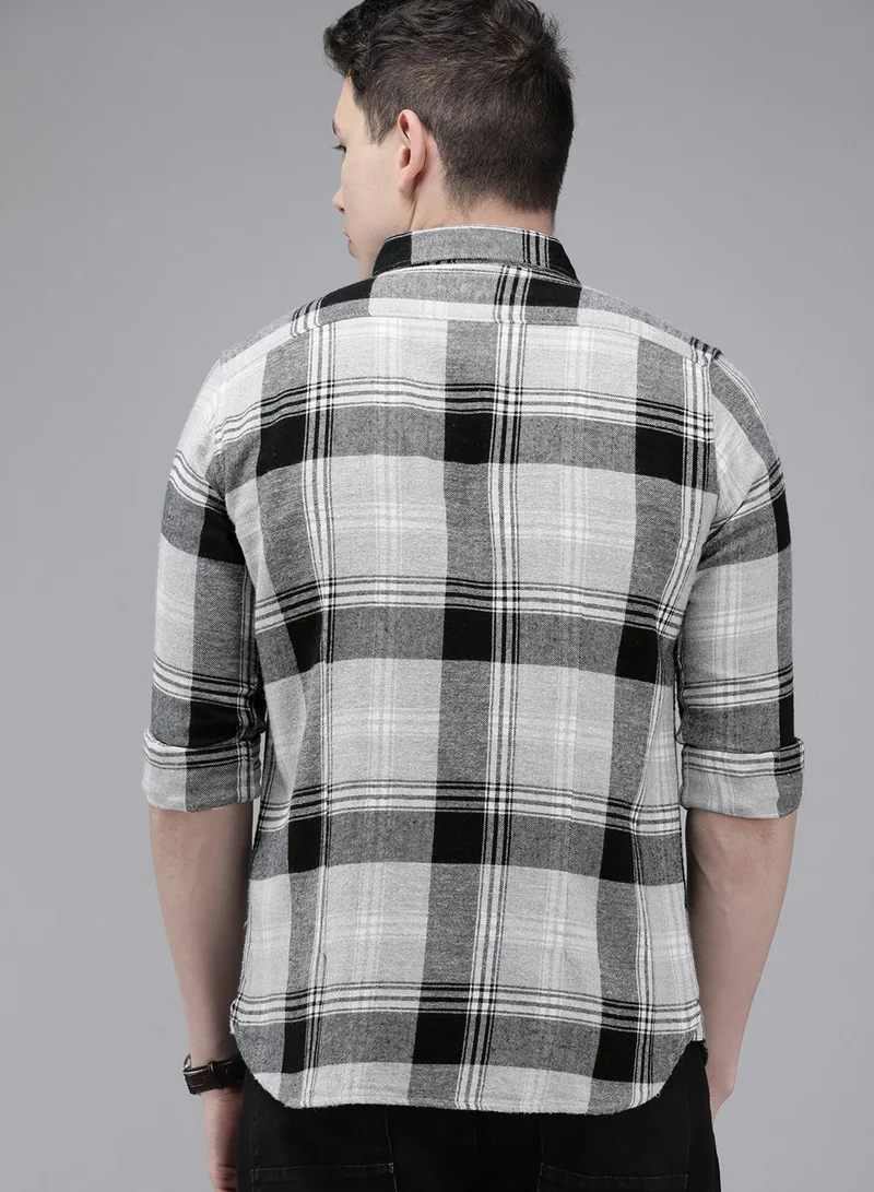 THE BEAR HOUSE Men's Cotton Shirt | Casual & Formal Long Sleeve Slim Fit | Classic Button-Down, Office & Everyday Wear, Comfortable & Breathable Fabric