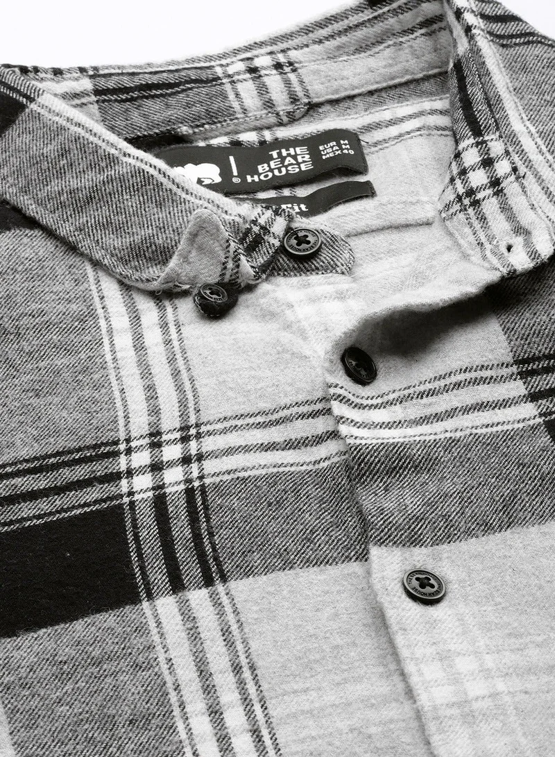 THE BEAR HOUSE  Men's Cotton Shirt | Casual & Formal Long Sleeve Slim Fit | Classic Button-Down, Office & Everyday Wear, Comfortable & Breathable Fabric for Men | Best Price UAE