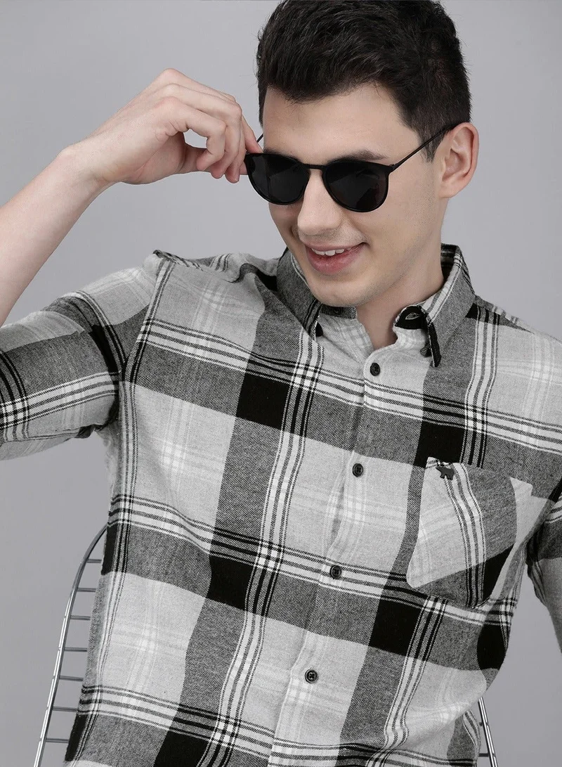 THE BEAR HOUSE  Men's Cotton Shirt | Casual & Formal Long Sleeve Slim Fit | Classic Button-Down, Office & Everyday Wear, Comfortable & Breathable Fabric for Men | Best Price UAE