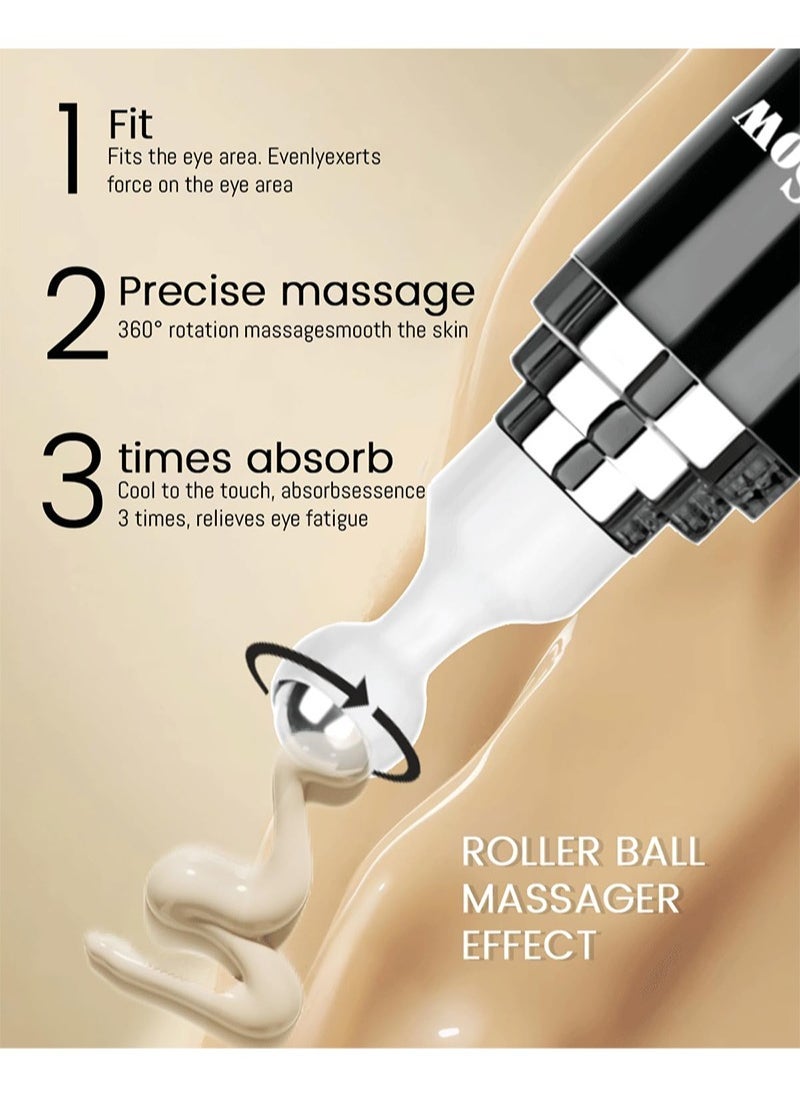 BabboSow 5% Caffeine Advanced Eye Cream,Under Eye Serum for Dark Circles and Puffiness Eye Care Eye Serum Anti Aging with 360Â°Massage Ball Reduce Eye Bags, Wrinkles and Fine Lines - Image 2