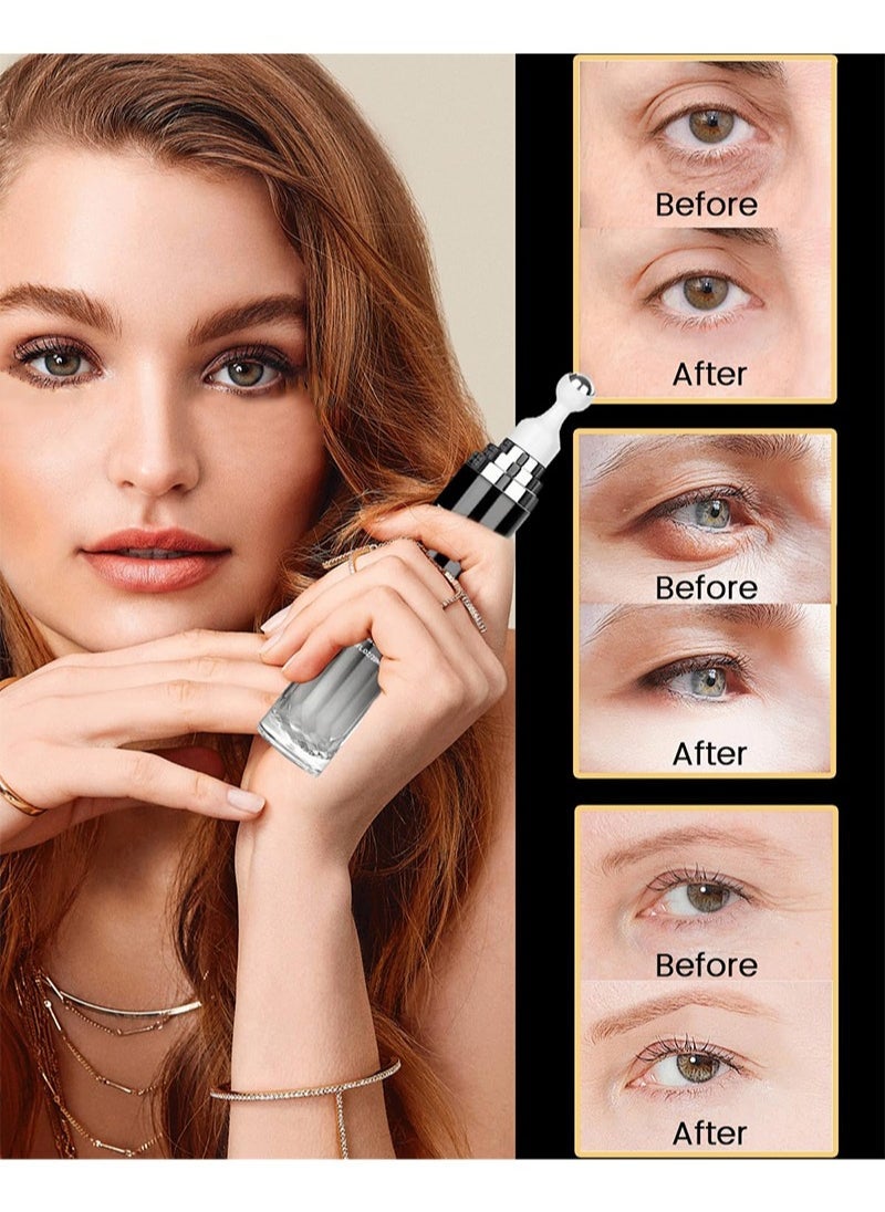 BabboSow 5% Caffeine Advanced Eye Cream,Under Eye Serum for Dark Circles and Puffiness Eye Care Eye Serum Anti Aging with 360Â°Massage Ball Reduce Eye Bags, Wrinkles and Fine Lines - Image 5