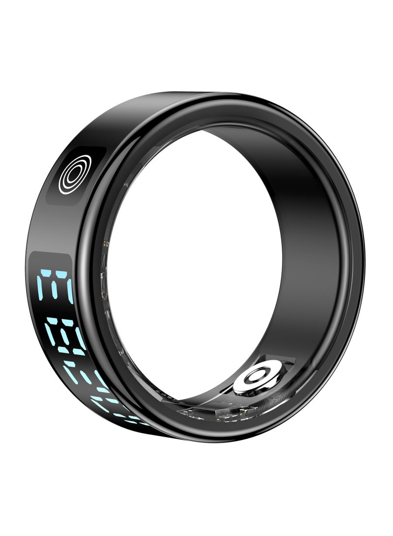 porodo FitsSync Smart Ring with Digital Display and Touch Scroll Function / Number 10 Ring Size (19.9mm Diameter) / IP68 Water Resistant / Health Monitoring - Black  - Image 5