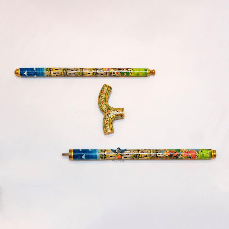 Novitson Lazuli Walking Stick – Dominion Class | Handcrafted Multicolor Cane | Animal Bone & Treated Wood | Elegant Antique Showpiece & Walking Aid - Image 3
