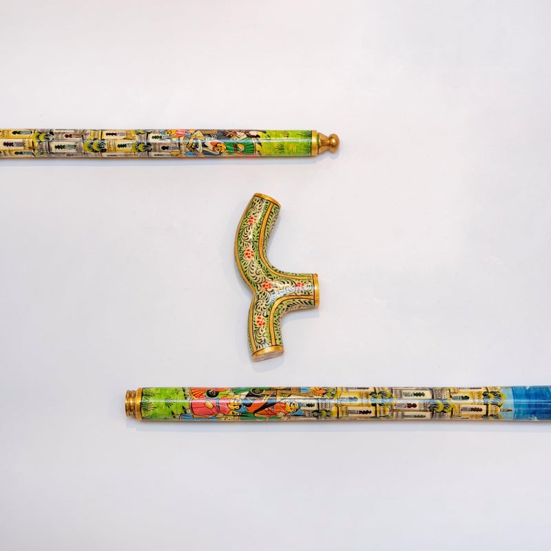 Novitson Lazuli Walking Stick – Dominion Class | Handcrafted Multicolor Cane | Animal Bone & Treated Wood | Elegant Antique Showpiece & Walking Aid - Image 4