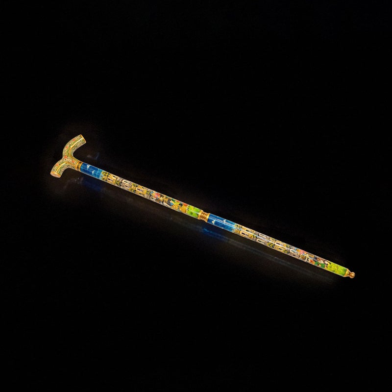 Novitson Lazuli Walking Stick – Dominion Class | Handcrafted Multicolor Cane | Animal Bone & Treated Wood | Elegant Antique Showpiece & Walking Aid - Image 5
