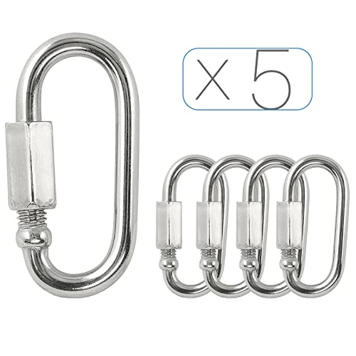 Masendelk 5pcs M3.5 Quick Link Chain, 1/8 Inch Stainless Steel Quick Links, D Shape Locking Quick Connector - 170lb Capacity - Image 2