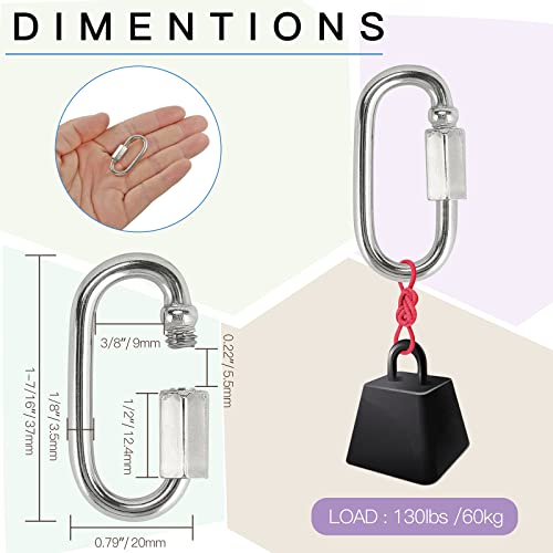 Masendelk 5pcs M3.5 Quick Link Chain, 1/8 Inch Stainless Steel Quick Links, D Shape Locking Quick Connector - 170lb Capacity - Image 5
