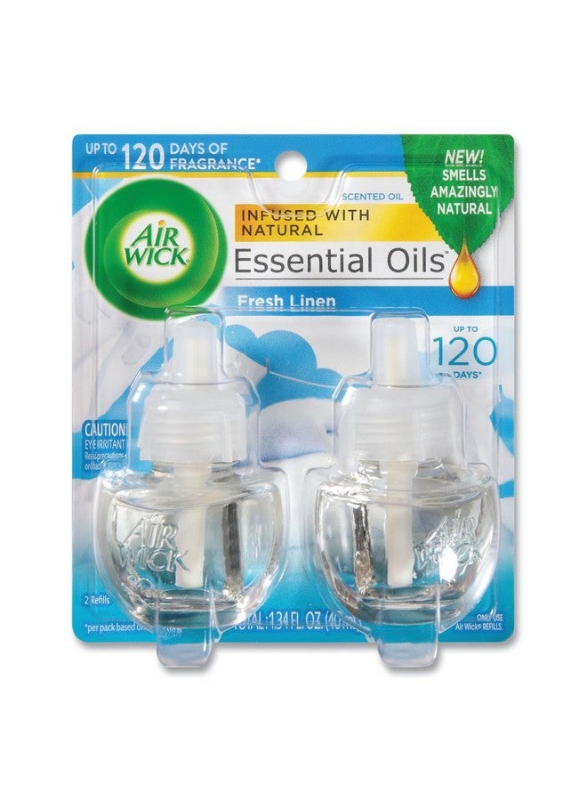 Air Wick Plug in Scented Oil Refill, 2 ct, Fresh Linen, Air Freshener, Essential Oils - Image 1