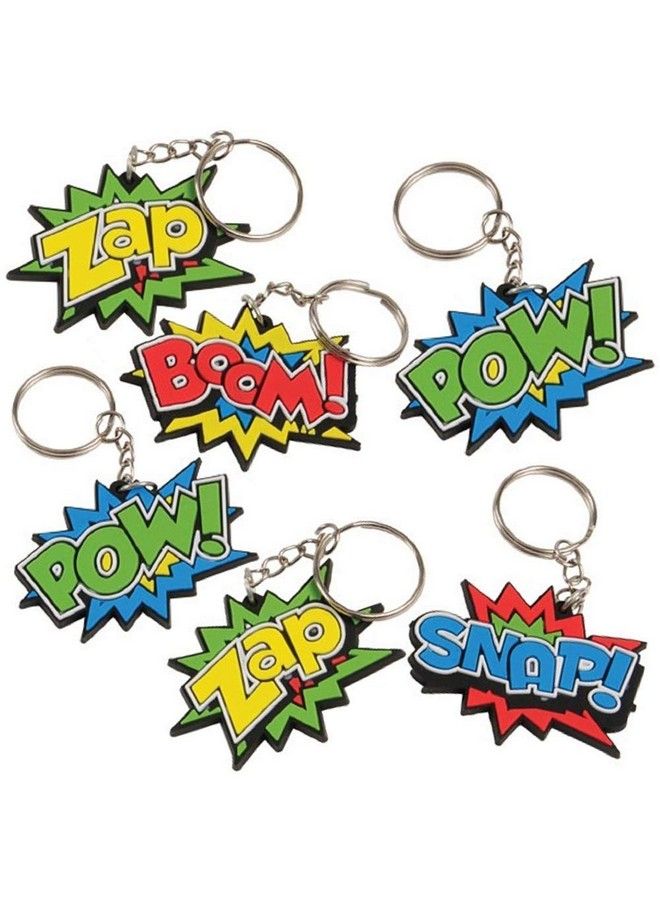 ArtCreativity Superhero Keychains Pack Of 12 Super Hero Party Favors Birthday Party Supplies Goodie Bag Fillers Prize For Boys And Girls - Image 1