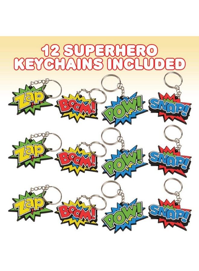 ArtCreativity Superhero Keychains Pack Of 12 Super Hero Party Favors Birthday Party Supplies Goodie Bag Fillers Prize For Boys And Girls - Image 3