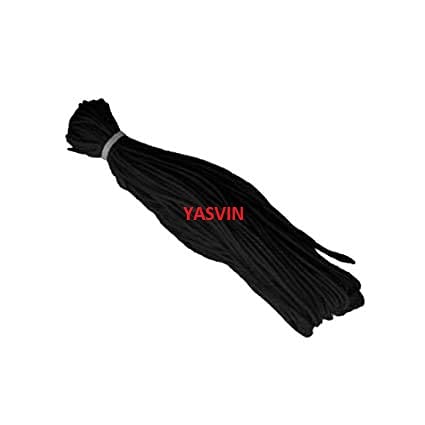 Yashvin 100% Cotton Dark Mota Black Kala Cotton Nazar Dhaga, 25 Meters Pack Religious Black Thread - Kala Dhaga -100% Cotton Najar Surksha for Boys,Girls (Nazar Dhaga, Pack of 1) AYH78
