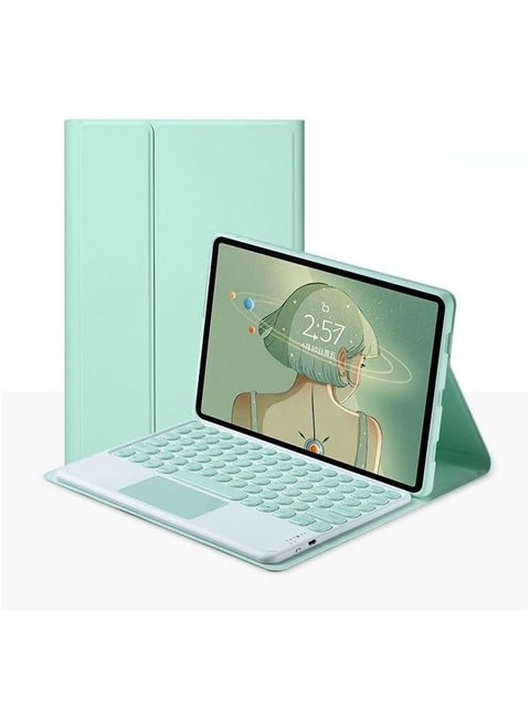 Keyboard case compatible with Lenovo Tab M10 3rd generation 10.1-inch (TB-328FU/TB-328XU) tablet, retro round key keyboard with detachable touch keyboard cover