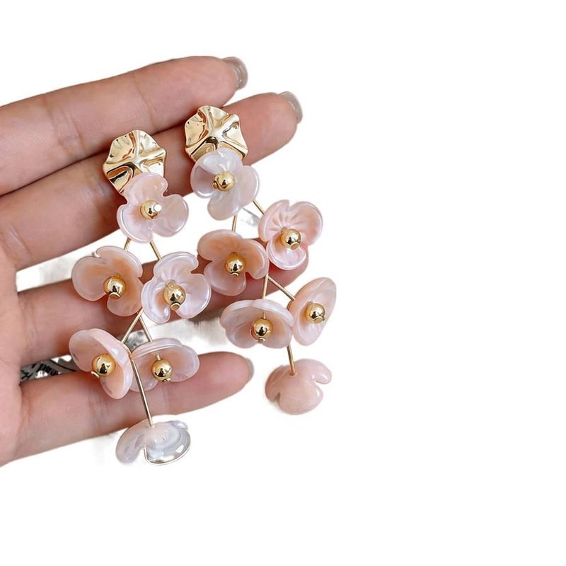 Beige Pearl Stud Earrings with Silver Detail Lightweight Daily Wear Jewelry for Women - Image 5