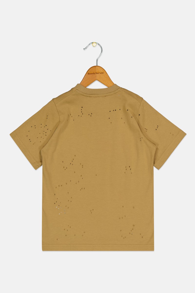 DSQUARED2 Toddlers Boy Short Sleeves Brand Logo T-Shirt, Beige - Image 2