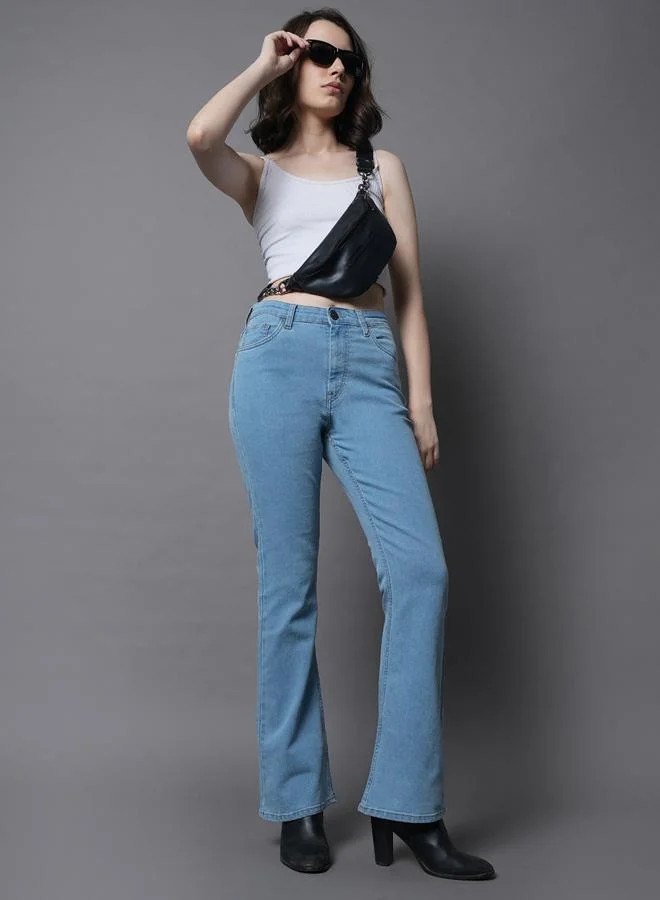 HIGH STAR Mid Rise Bootcut Jeans with Pockets by Styli