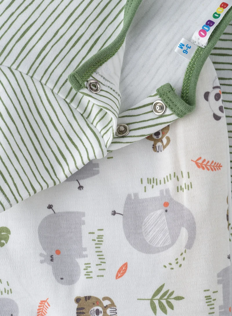 Boo Boo BooBoo Kids Jungle Range 2 Pc Stripe Tea and AOL legging Set