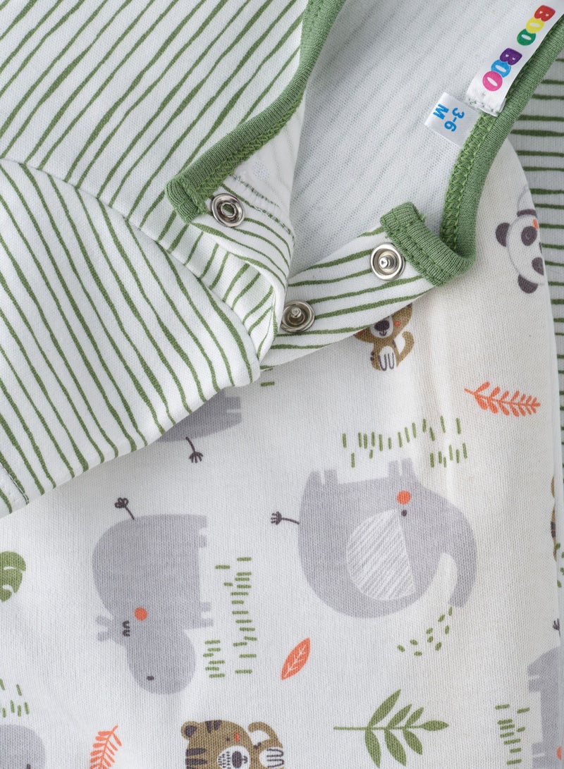 بوو بوو طقم ليجن مخطط للأطفال من بو بو كيدز بنمط الغابة قطعتين - Image 4