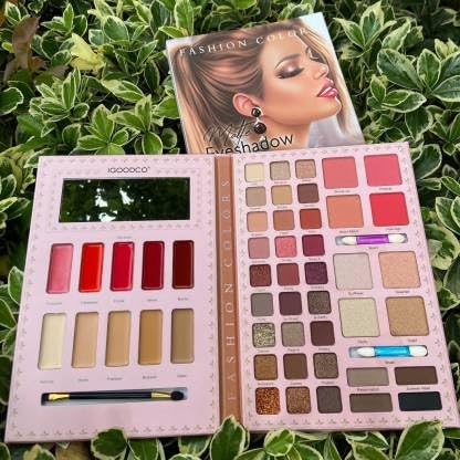 ADOERE Professional 52 Colors Matte Eyeshadow with Highlights Blush Contour Lip Gloss With 3 Brushes for Eyeshadow and Lip Gloss 96g Multicolor - Image 5