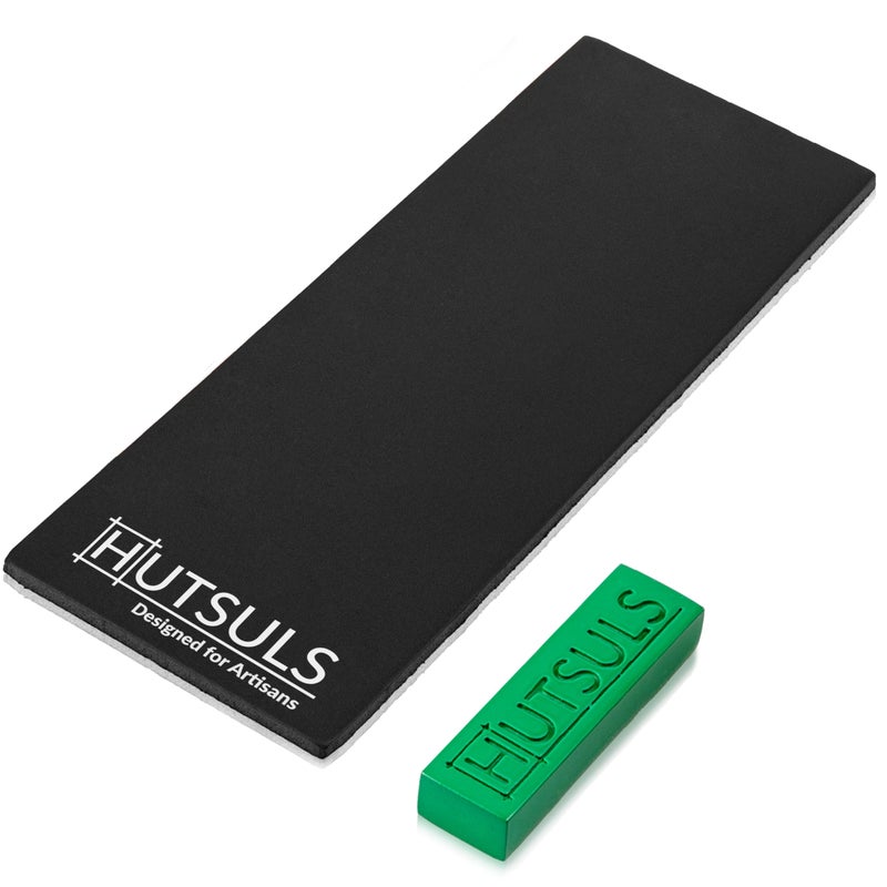 Hutsuls Black Leather Strop with Compound  Get RazorSharp Edges with Stropping Kit Green Honing Compound  Vegetable Tanned Two Sided Leather Strop Knife Sharpener StepbyStep Guide Included