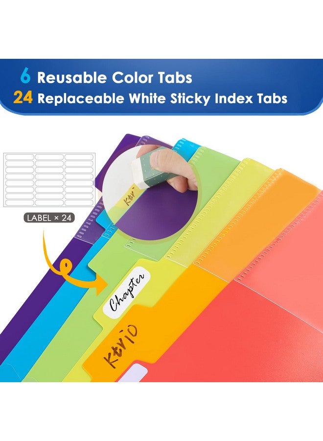 KTRIO 12 Pocket Poly Project Organizer, Binder Organizer Spiral Project Folder Multi Pocket Folder Binder With Pockets Letter Size, Back Cover Utility Pouch, 6 Tab Color Dividers, School Supplies  - Image 4