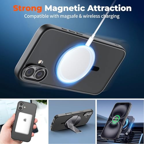 AIBEX Back Cover Case for iPhone 16 Plus | Slim Case with Wireless Charging Support | Anti-Scratch, Shockproof, Anti-Fingerprint & Lightweight Military-Grade Protective Cover - Black - Image 4