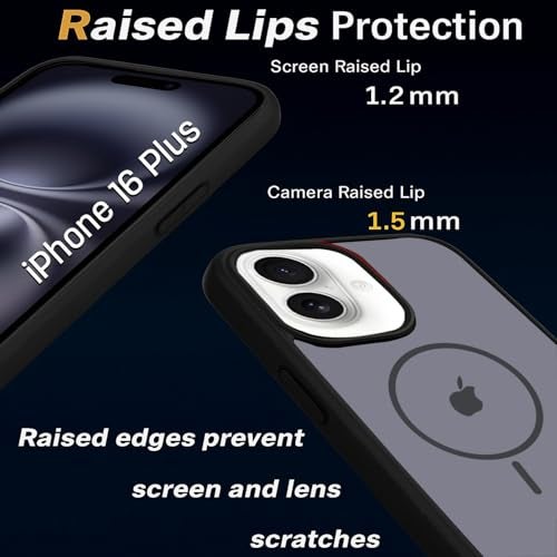 AIBEX Back Cover Case for iPhone 16 Plus | Slim Case with Wireless Charging Support | Anti-Scratch, Shockproof, Anti-Fingerprint & Lightweight Military-Grade Protective Cover - Black - Image 2