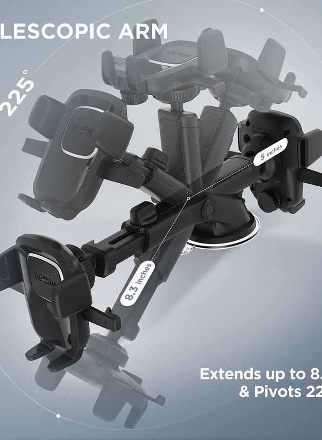 iOttie Easy One Touch 4 Dash & Windshield Universal Car Mount Phone Holder Desk Stand for -iPhone, Samsung, Moto, Huawei, Nokia, LG, Smartphones, Black - Image 3