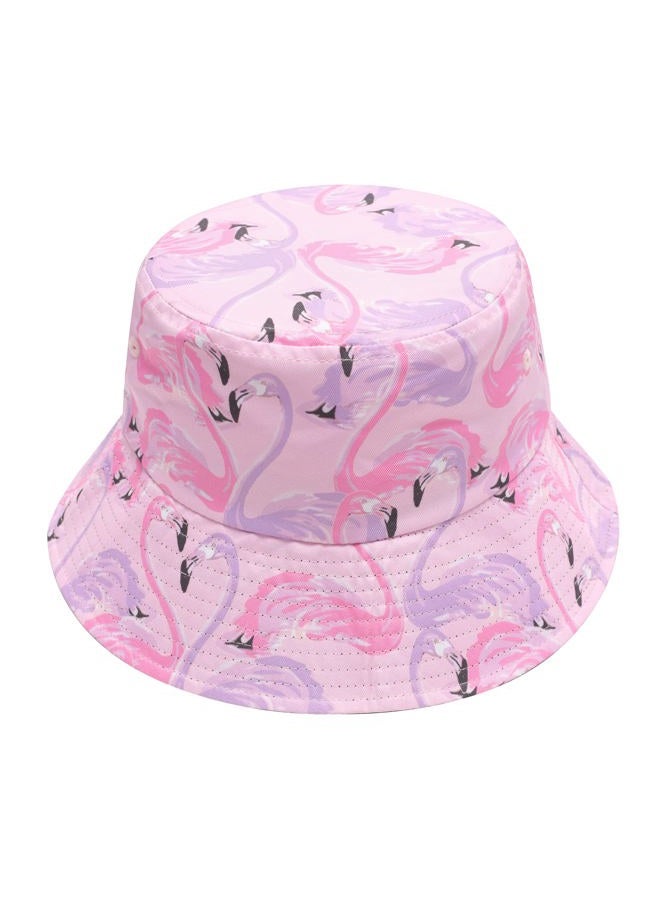 ZLYC Unisex Cute Animal Print Travel Bucket Hat Summer Fisherman Cap (Flamingo Pink) - Image 1