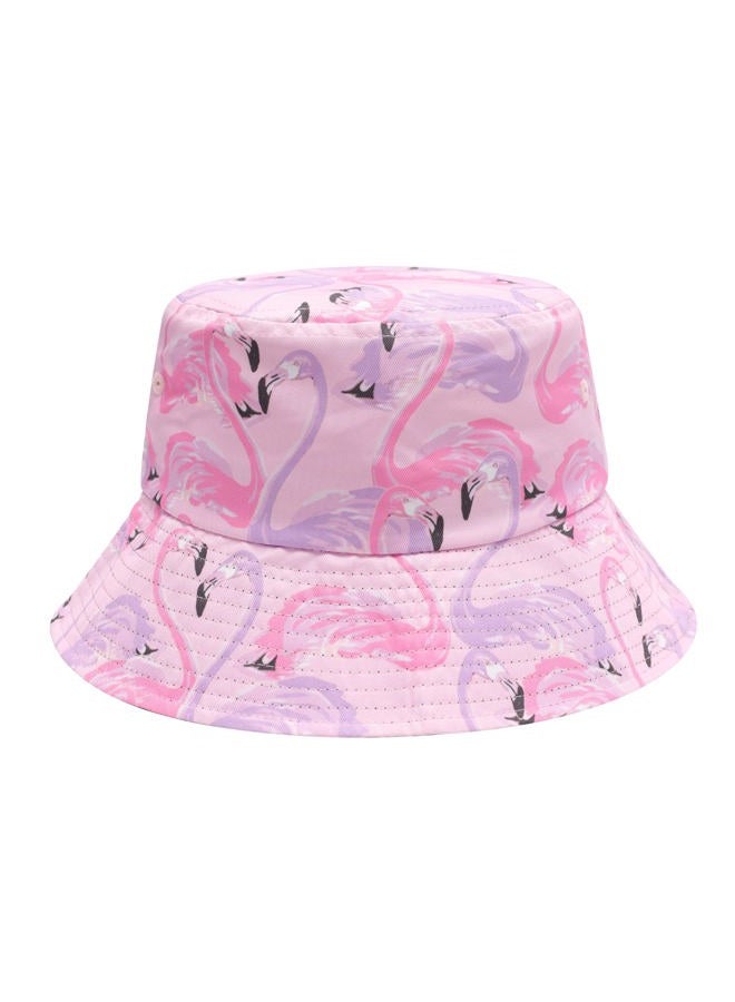 ZLYC Unisex Cute Animal Print Travel Bucket Hat Summer Fisherman Cap (Flamingo Pink) - Image 3