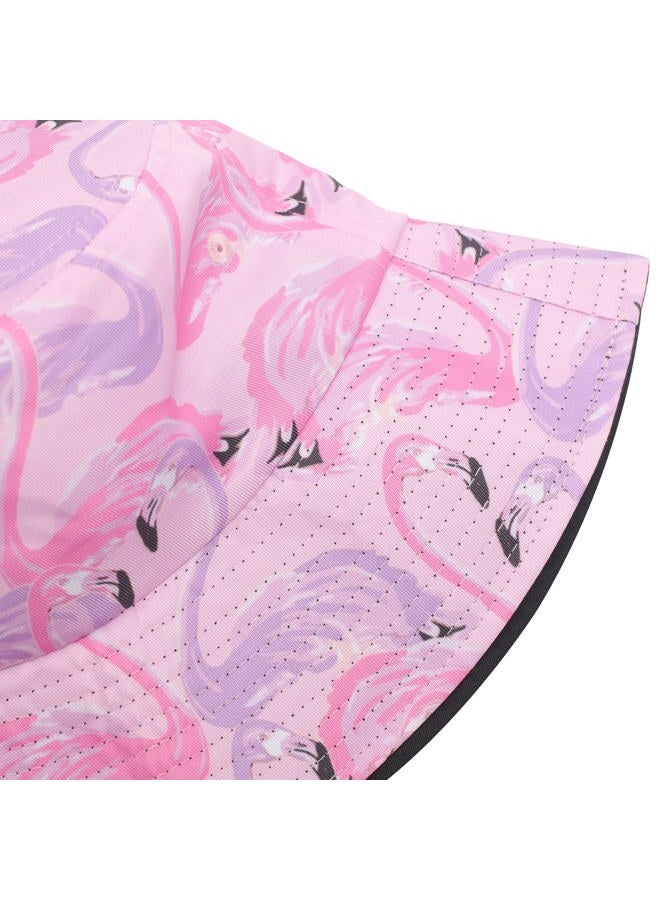 ZLYC Unisex Cute Animal Print Travel Bucket Hat Summer Fisherman Cap (Flamingo Pink) - Image 4