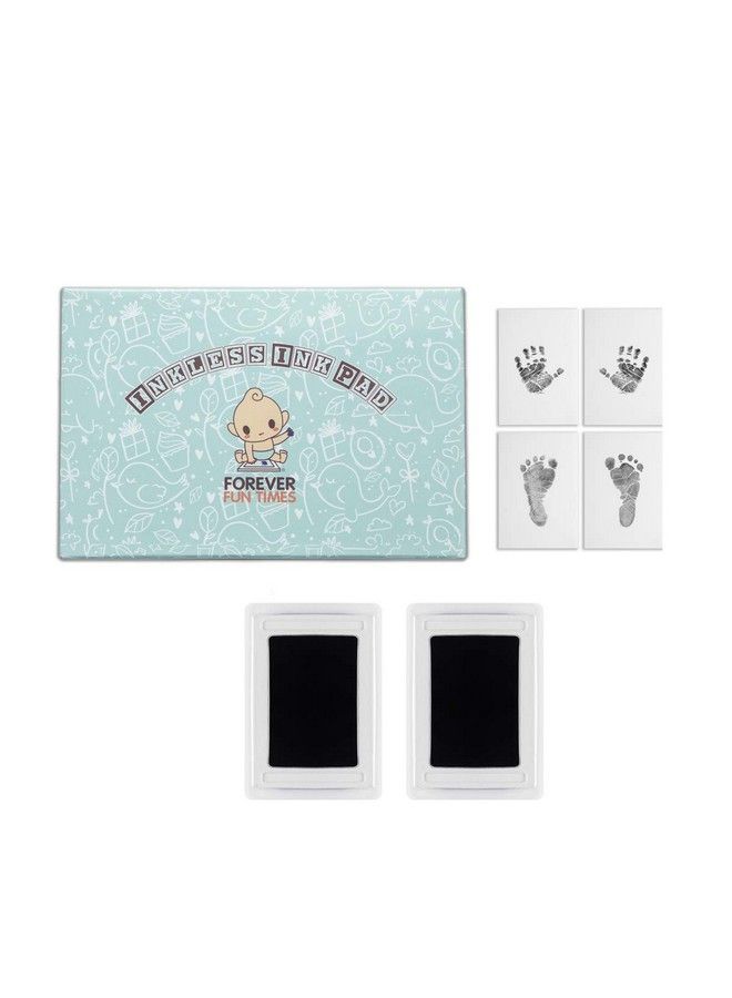 Forever Fun Times Notouch Inkless Baby Hand And Footprint Kit ; Painless Perfect Prints Without A Drop Of Ink On Your Child ; Quick And Easy Twostep Inkless Print Kit ; Baby Safe Ink Pad (Black (Updated) 2 Pads) - Image 2