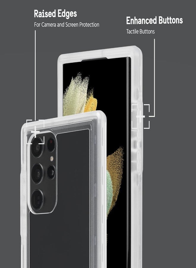 بيلكان جراب Pelican Voyager Series - Samsung Galaxy S22 Ultra [متوافق مع الشحن اللاسلكي] [مضاد للاصفرار] جراب هاتف متين مع مشبك حزام وحافظة وحامل [حماية من السقوط من ارتفاع 18 قدمًا وفقًا للمعايير العسكرية] - شفاف - Image 3