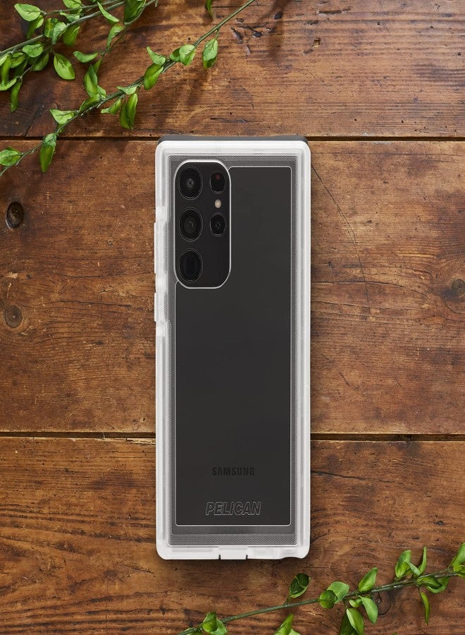 بيلكان جراب Pelican Voyager Series - Samsung Galaxy S22 Ultra [متوافق مع الشحن اللاسلكي] [مضاد للاصفرار] جراب هاتف متين مع مشبك حزام وحافظة وحامل [حماية من السقوط من ارتفاع 18 قدمًا وفقًا للمعايير العسكرية] - شفاف - Image 2