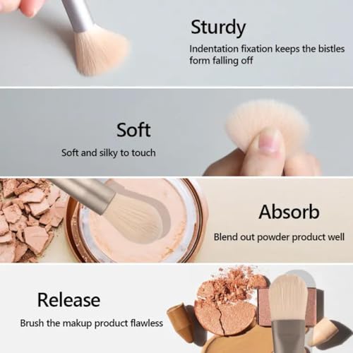 Tusmad 8PCS Professional Makeup Brush Set with Bag – Travel-Size Cosmetic Brushes for Foundation, Blush, Eyeshadow – Wooden Handle & Soft Synthetic Bristles (Multicolor) - Image 4