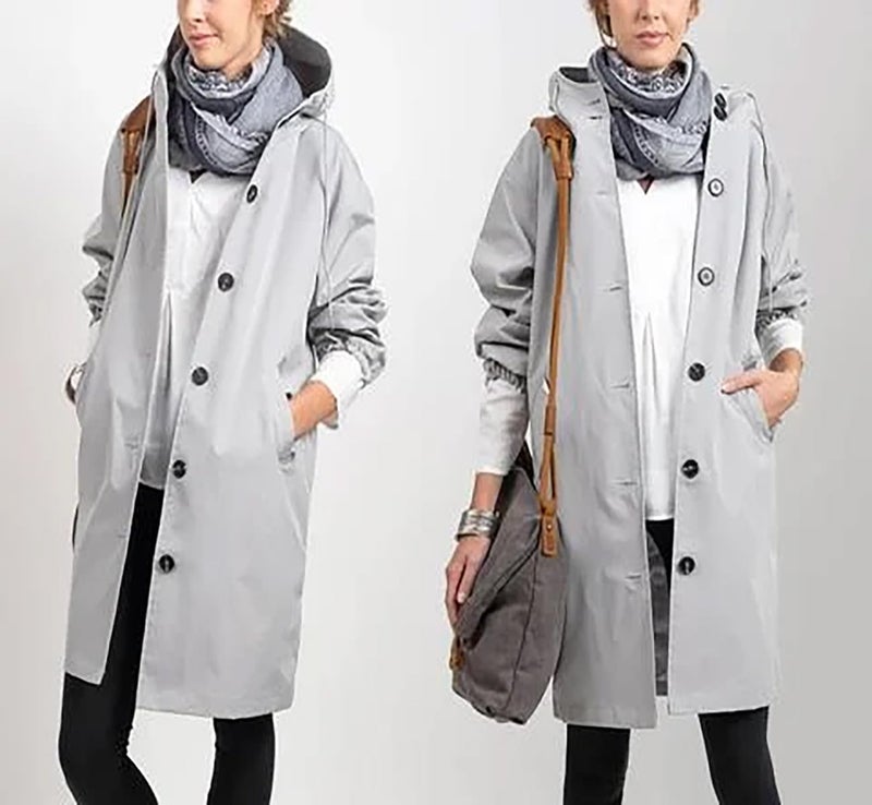 klarako Water Resistant Oversized Hooded Windbreaker Rain Jacket,Lightweight Outdoor Hooded Trench Coats Mountain Jackets - Image 5
