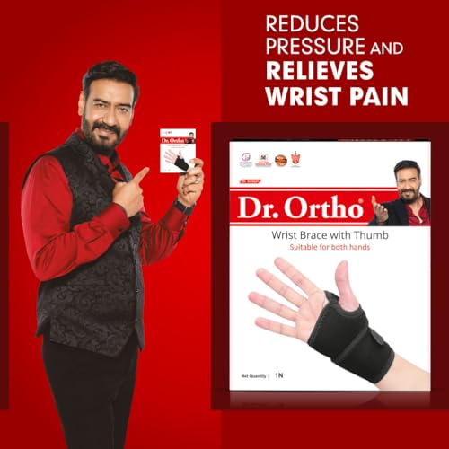 Dr. Ortho Dr.Ortho Wrist Brace With Thumb,Wrist Hand Brace For Men & Women, Wrist Support | Support for Pain Relief & Stabilization | Lightweight Wrist Support for Arthritis, Sprains Pack Of 1 (Black) - Image 2
