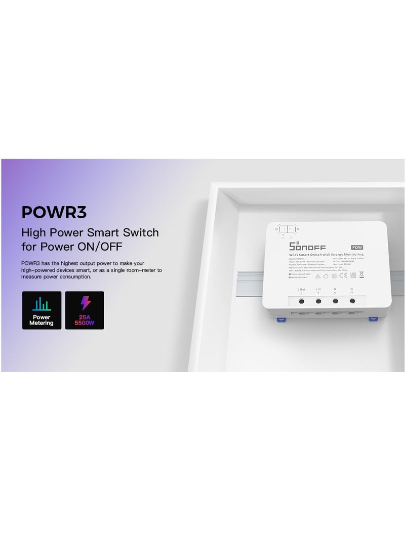 SONOFF - SONOFF POWR3 High Power Smart Switch - Image 1