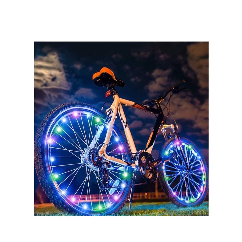 SOLARAE Bike Wheel Lights LED String Mountain Bike Wire Decorative Light Make You The Most Shining One On Night Riding Waterproof Multi-color Highlight Durable Bicycle Wheel String Lights Set - Image 1