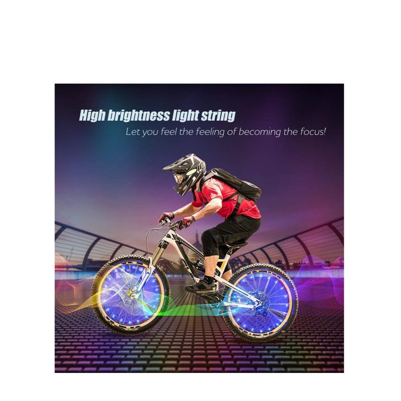 SOLARAE Bike Wheel Lights LED String Mountain Bike Wire Decorative Light Make You The Most Shining One On Night Riding Waterproof Multi-color Highlight Durable Bicycle Wheel String Lights Set - Image 5