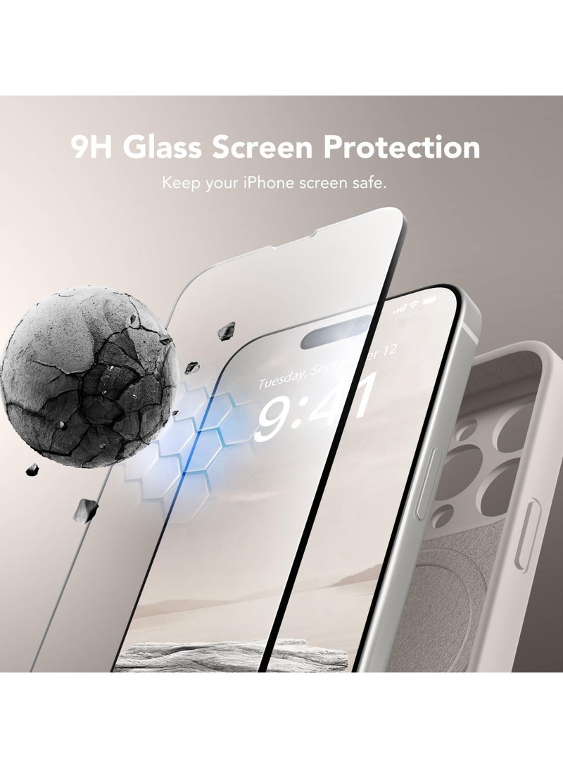 SUYDANBOX Magnetic for iPhone 15 Pro Max Case, Compatible with MagSafe, [Full Camera Protection][Screen Protector] Silicone Shockproof Protective Phone Case for iPhone 15 Pro Max 6.7", Stone  - Image 4